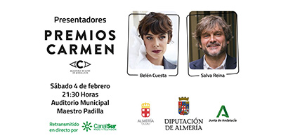 El próximo sábado 4 de febrero de 2023 tendrá lugar la Gala de los II Premios Carmen Academia de Cine de Andalucía en el Auditorio Municipal Maestro Padilla de Almería. La gala de los Premios Carmen, organizada por la Academia de Cine de Andalucía, tendrá lugar el próximo 4 de febrero en el Auditorio Municipal Maestro Padilla